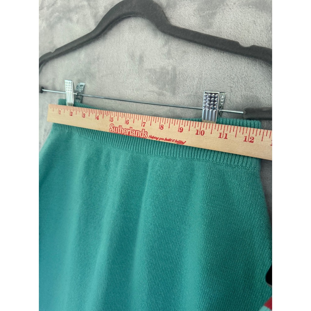 Chanel Vintage Cashmere Skirt Suit Teal Green Gold CC Buttons Scotland Sz 8 10 - Picture 11 of 13